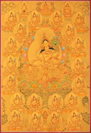 Full 24K Gold Style 21 Green Tara Thangka | Fine Quality | Green Tara Goddess | Buddhist Art | Thangka Painting | Zen Buddhism | Home Decor